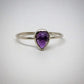 Purple Amethyst Rose Cut Pear Gemstone in 14k Rose, White or Yellow Gold
