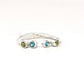 Ring open cuff gemstone ring Mother's Birthstone Ring Gold or Sterling Silver December Blue Zircon August Green Peridot