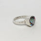 Halo Stack Set Aurora Borealis 3 Ring Halo Set Mystic Topaz Bezel Stack Ring Solitaire Sterling Silver or Gold Wedding Set
