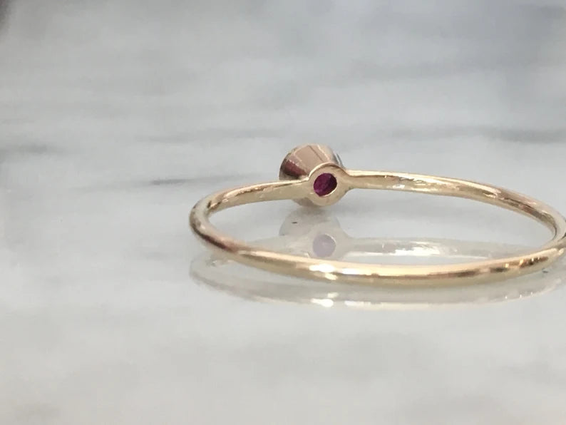 Ruby Ring, Red Ruby Stackable Ring, 14k Solid Yellow Ruby Ring, White Gold Ruby Ring, woman’s ring, gift for her