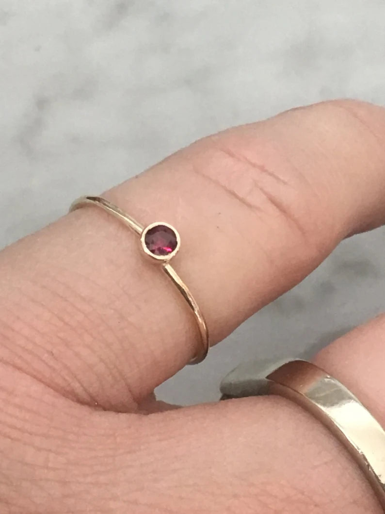 Ruby Ring, Red Ruby Stackable Ring, 14k Solid Yellow Ruby Ring, White Gold Ruby Ring, woman’s ring, gift for her