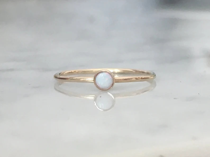 Opal Stack Ring, 14k gold opal stack ring, opal stacking ring, opal gemstone ring, womans ring, gift for her