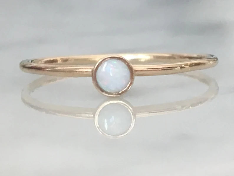 Opal Stack Ring, 14k gold opal stack ring, opal stacking ring, opal gemstone ring, womans ring, gift for her