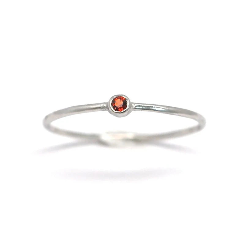 Red Garnet January Birthstone in 950 Platinum or 14k, 18k, silver or palladium