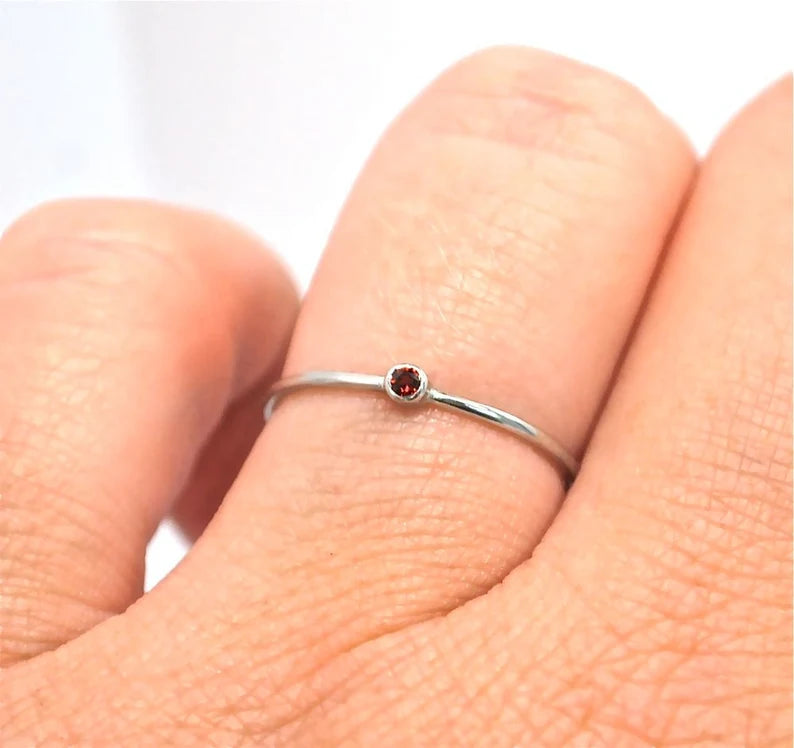 Red Garnet January Birthstone in 950 Platinum or 14k, 18k, silver or palladium