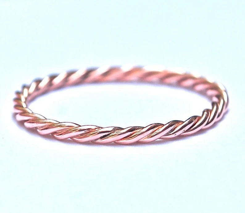 18K White Gold Twist Band - Wedding Ring - Handmade Twist Band - Stacking Ring - Stackable Wedding Ring