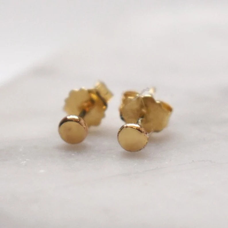 14k Nail Head Stud Earring