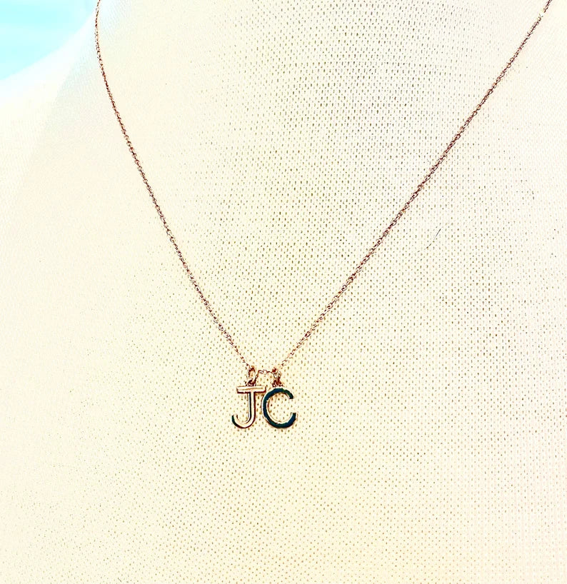 Petite Initial Letter Charms 14k or 10k Gold Minimalist Layering Necklace Bracelet