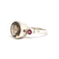 Huge Smoky Quartz and Rhodolite Garnet Silver Ring Multi Gemstone Ring