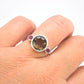 Huge Smoky Quartz and Rhodolite Garnet Silver Ring Multi Gemstone Ring