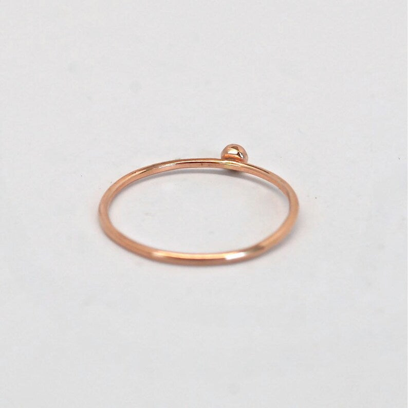 Emerald Green Emerald 14K SOLID Rose Gold Stacking Ring Made to Order May Birthstone