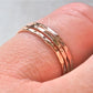 Hammer Forged Faceted Six- 6 Rose Gold Rings - The Skinny Stack