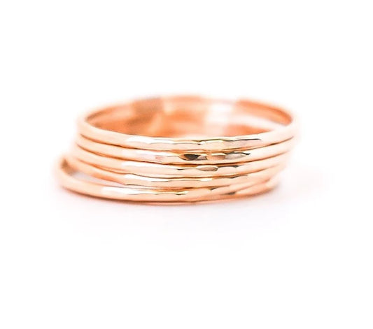 Yellow Gold Stack Rings The Skinny Stack set of 6
