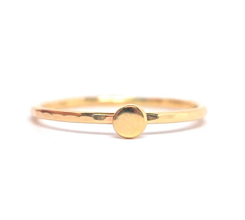 Ring- Gold Stack Ring - Yellow Gold Dot Pebble Stack Ring - Stacking Ring - 14k rose white yellow gold - Handmade to Order - Stackable 14k