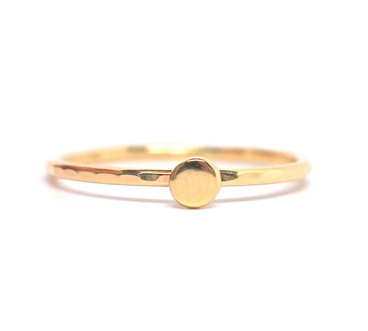 Ring- Gold Stack Ring - Yellow Gold Dot Pebble Stack Ring - Stacking Ring - 14k rose white yellow gold - Handmade to Order - Stackable 14k