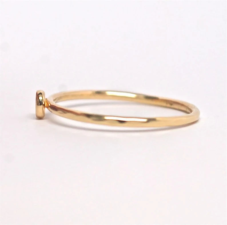 Ring- Gold Stack Ring - Yellow Gold Dot Pebble Stack Ring - Stacking Ring - 14k rose white yellow gold - Handmade to Order - Stackable 14k