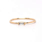 Gold and Baguette Diamond Ring White Sapphire Stacking Ring Engagement Ring Diamond Promise Ring April September Birthstones