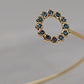 14k Yellow Gold Blue Diamond Stacking Cuff