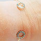14k Yellow Gold Blue Diamond Stacking Cuff